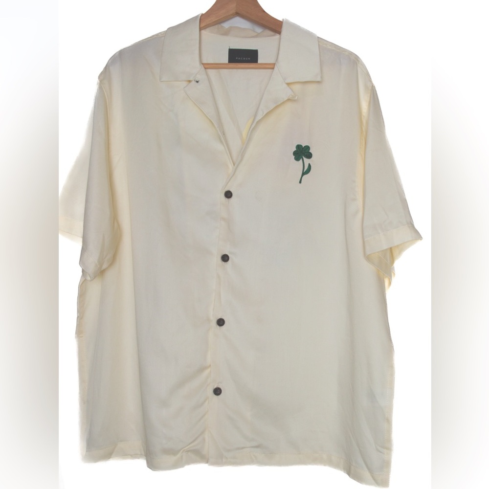 Pacsun Cream Button Up Shirt